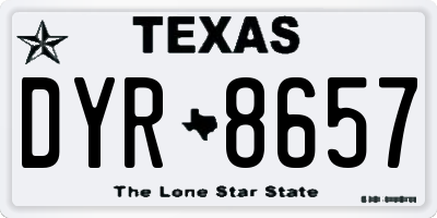 TX license plate DYR8657