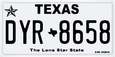 TX license plate DYR8658