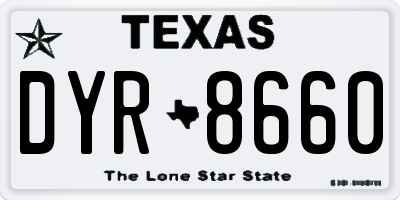 TX license plate DYR8660