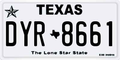 TX license plate DYR8661