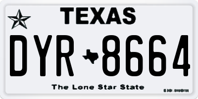 TX license plate DYR8664