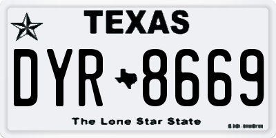 TX license plate DYR8669