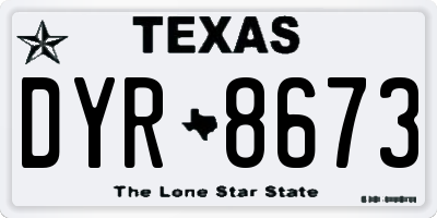 TX license plate DYR8673