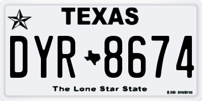 TX license plate DYR8674