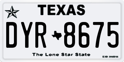 TX license plate DYR8675