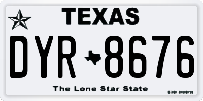 TX license plate DYR8676