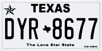 TX license plate DYR8677
