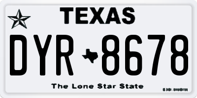 TX license plate DYR8678