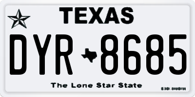 TX license plate DYR8685