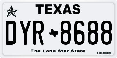 TX license plate DYR8688
