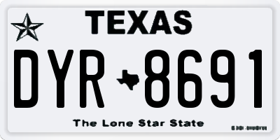 TX license plate DYR8691