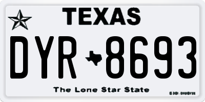 TX license plate DYR8693