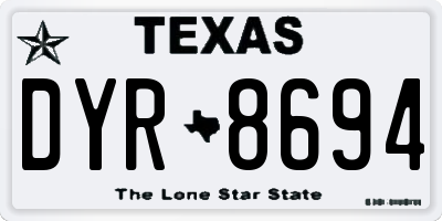 TX license plate DYR8694