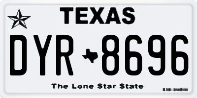 TX license plate DYR8696