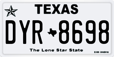 TX license plate DYR8698