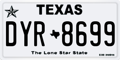 TX license plate DYR8699