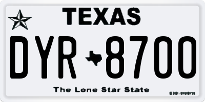 TX license plate DYR8700