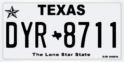 TX license plate DYR8711