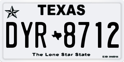 TX license plate DYR8712