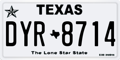 TX license plate DYR8714