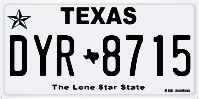 TX license plate DYR8715