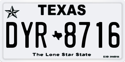 TX license plate DYR8716