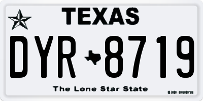 TX license plate DYR8719