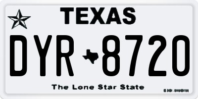 TX license plate DYR8720