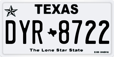 TX license plate DYR8722