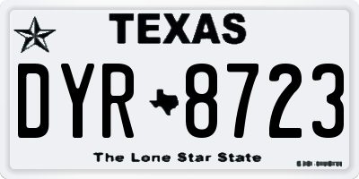 TX license plate DYR8723
