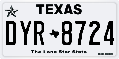 TX license plate DYR8724