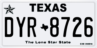 TX license plate DYR8726