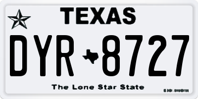 TX license plate DYR8727