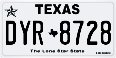 TX license plate DYR8728