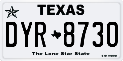 TX license plate DYR8730