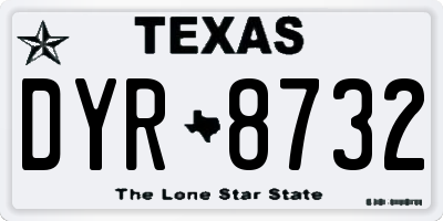 TX license plate DYR8732