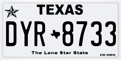TX license plate DYR8733