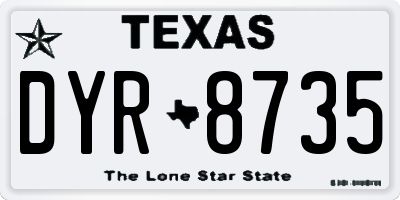 TX license plate DYR8735