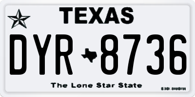 TX license plate DYR8736