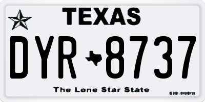 TX license plate DYR8737