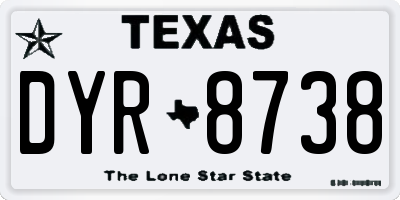 TX license plate DYR8738