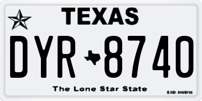 TX license plate DYR8740
