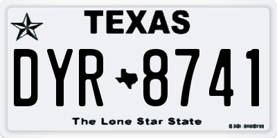TX license plate DYR8741
