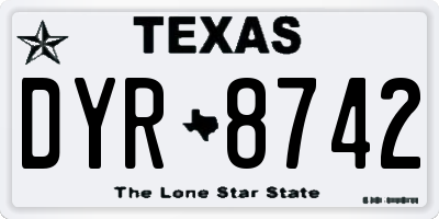 TX license plate DYR8742