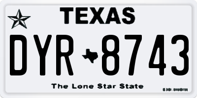TX license plate DYR8743
