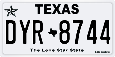 TX license plate DYR8744