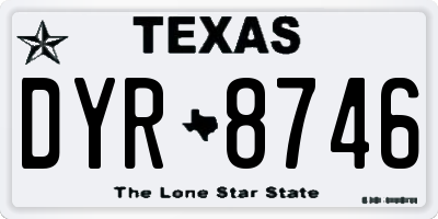 TX license plate DYR8746