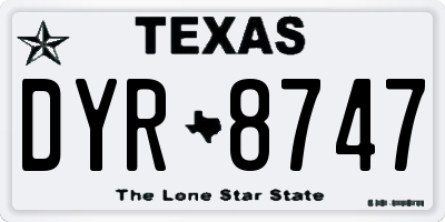 TX license plate DYR8747