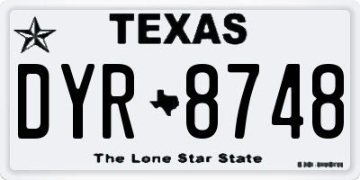 TX license plate DYR8748