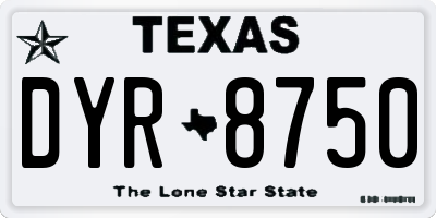TX license plate DYR8750